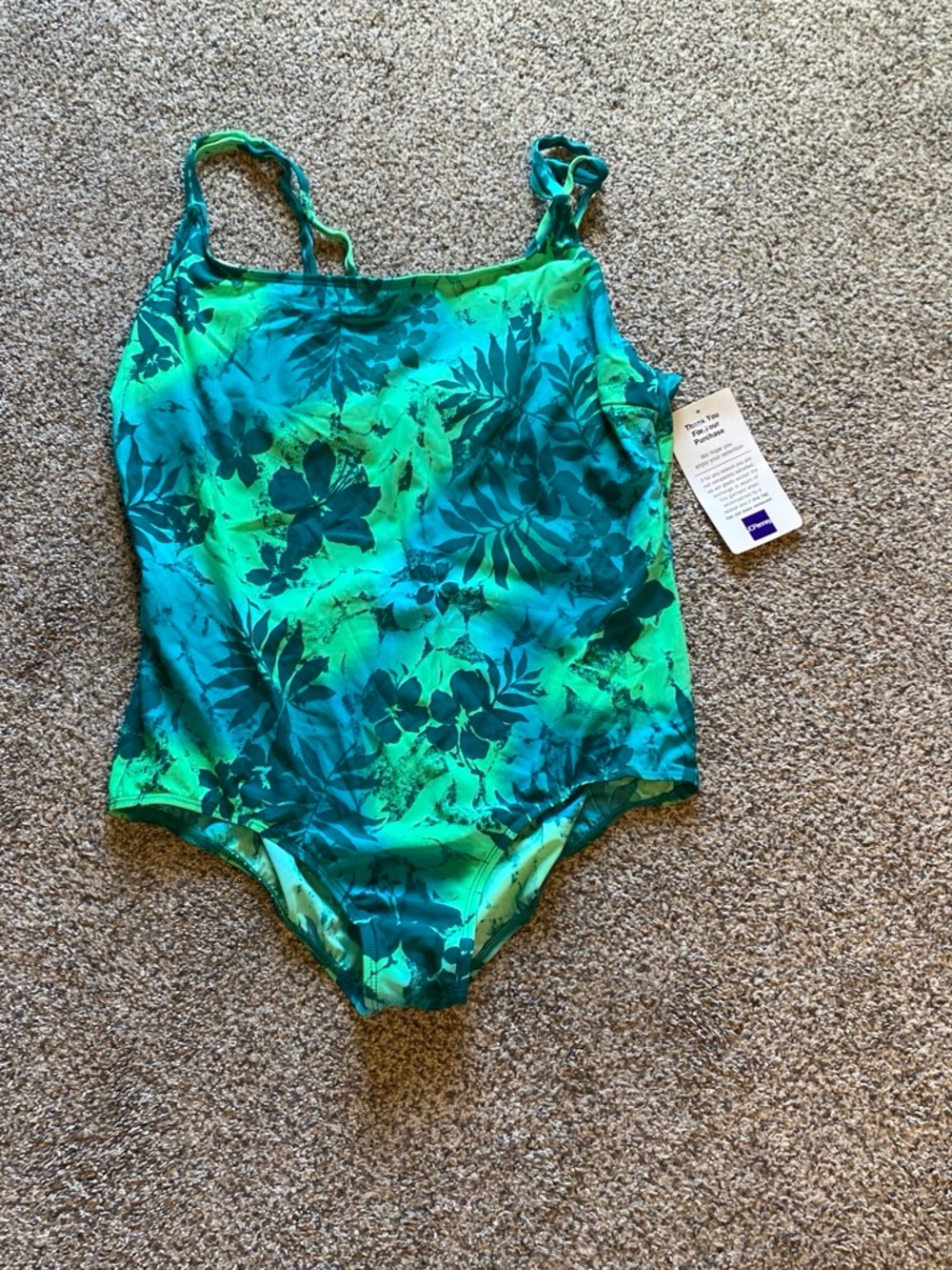 Mixit NWT Women’s Teal and Green Floral One-Piece Swimsuit Size 22W